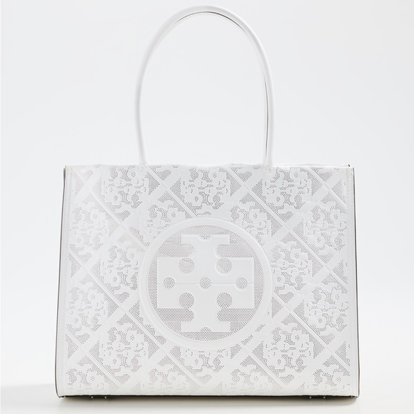 Tory Burch Handbags - Tory Burch Ella Bio Perforated Small Tote - Color Blanc
